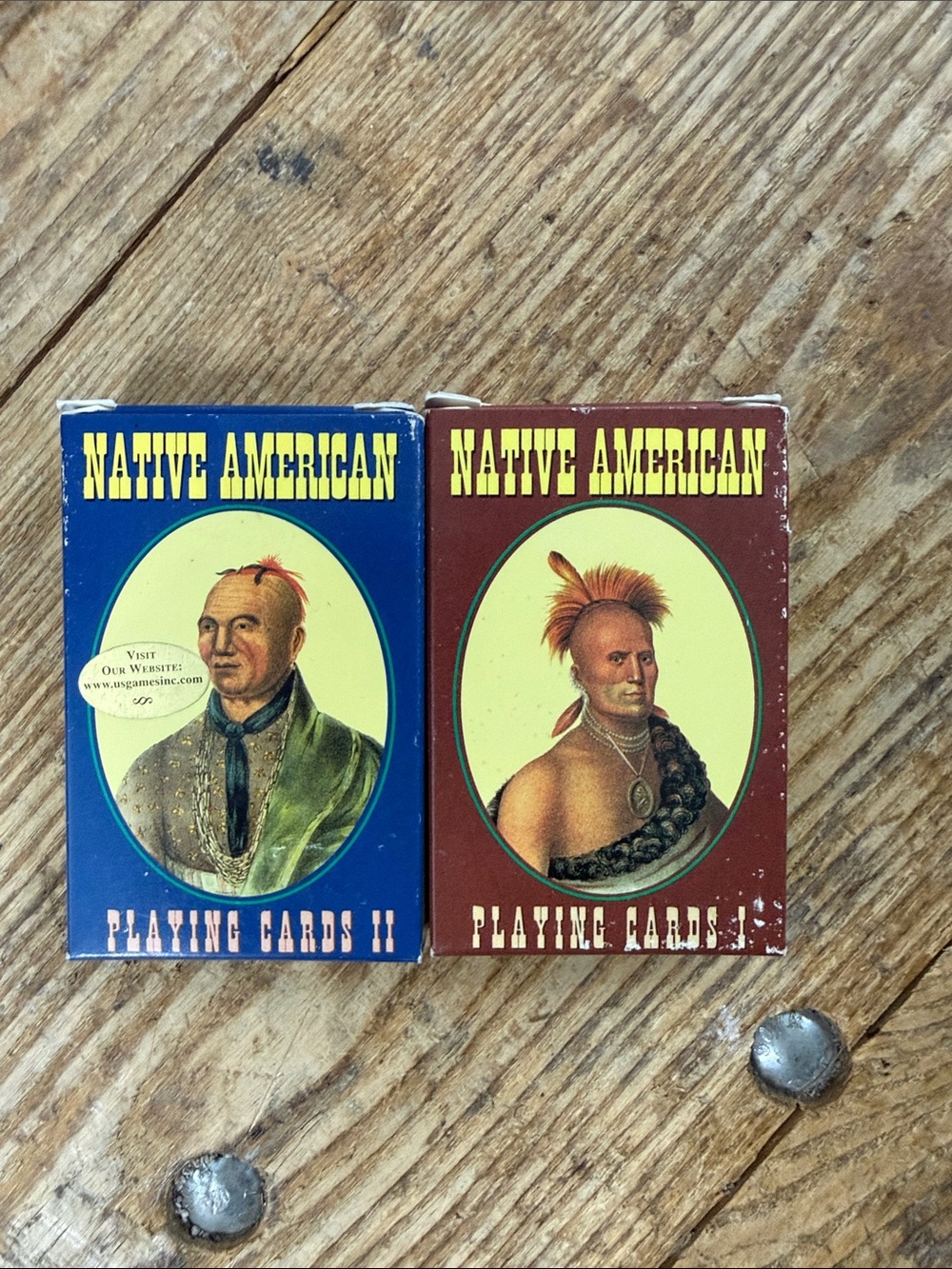 Native American Playing Cards II & I - Blue and Brown Decks
